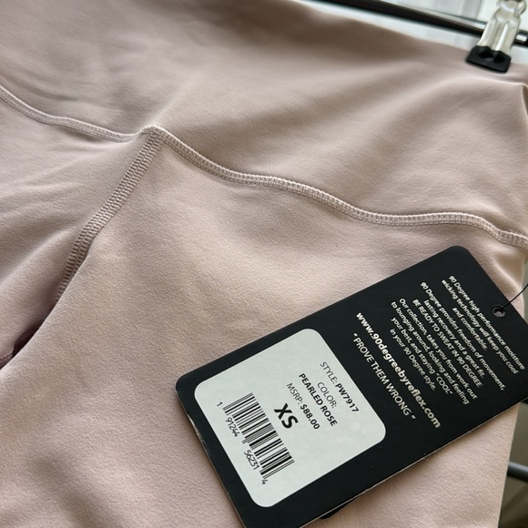 90 Degree By Reflex High Waist Power Flex Tummy Control Leggings-Pearled Rose XS - Picture 9 of 10